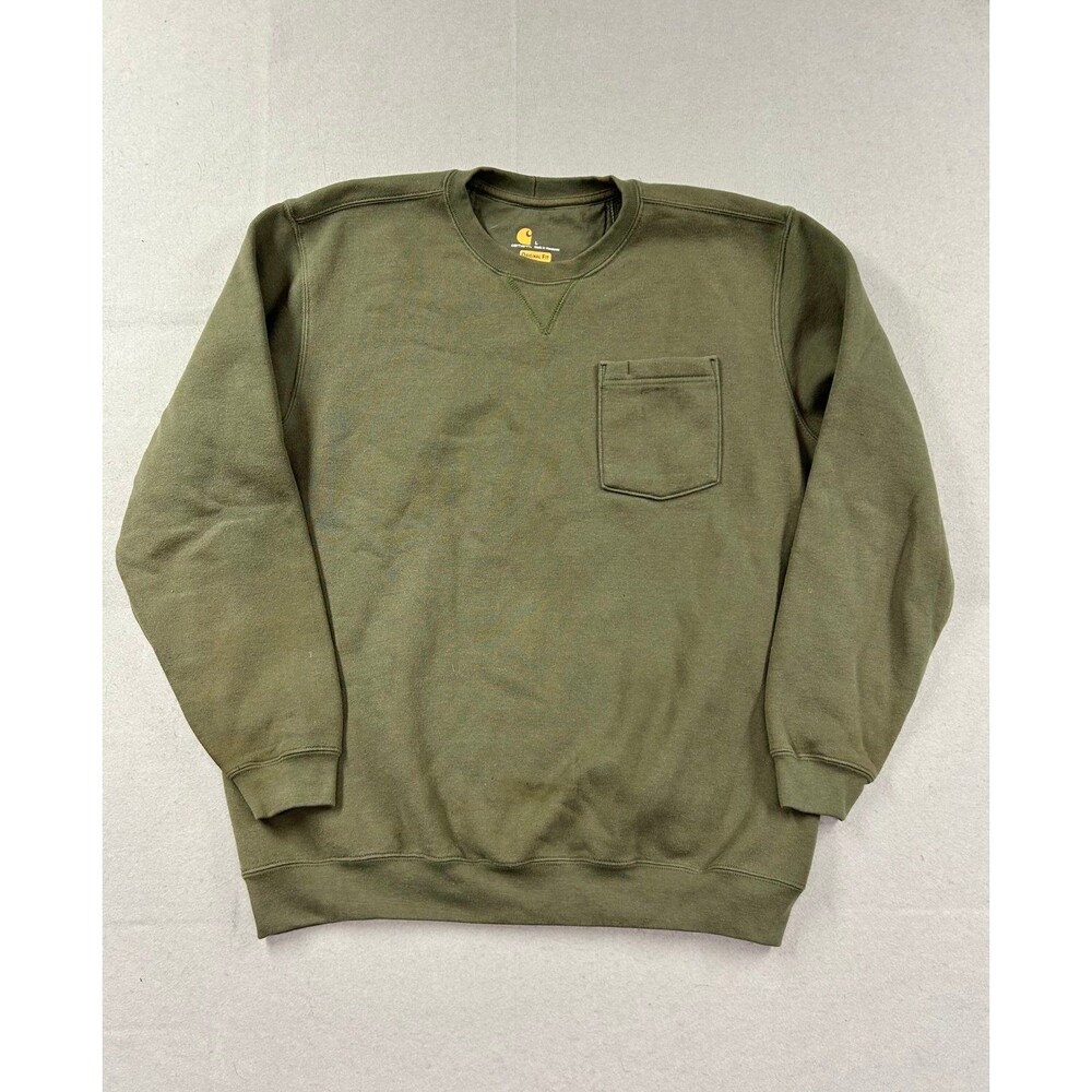 Carhartt Sweatshirt Men’s Large Crewneck Pocket Heather Midweight 103852
